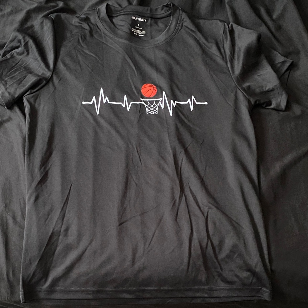 SHEIN Black Basketball Heartbeat Tee